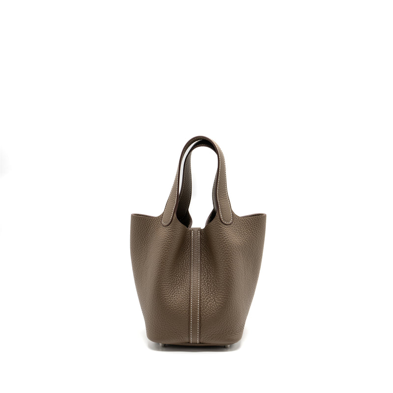 Hermes Picotin 18 Clemence Etoupe SHW Stamp U
