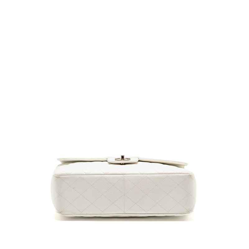 Chanel Jumbo Classic Single Flap Bag Caviar White SHW