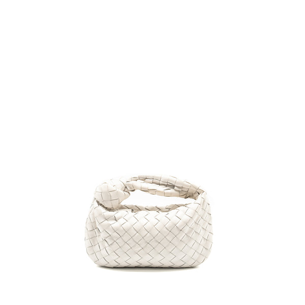 Bottega Veneta Mini Jodie Lambskin Chalk SHW