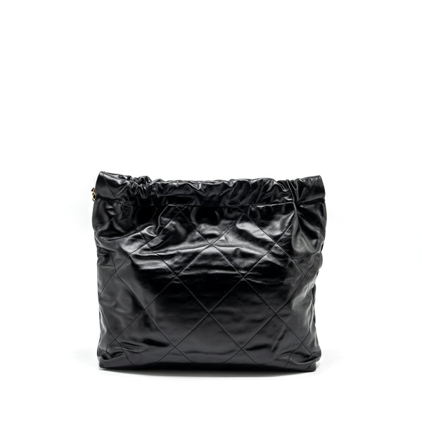 CHANEL medium 22 Bag Shiny Calfskin Black GHW