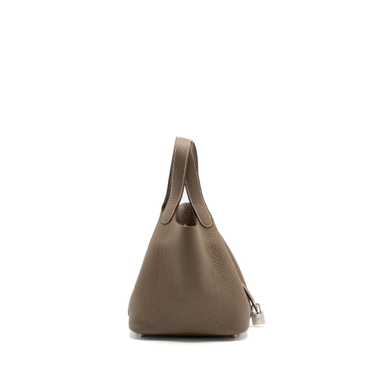 Hermes Picotin 18 Clemence Etoupe SHW Stamp U
