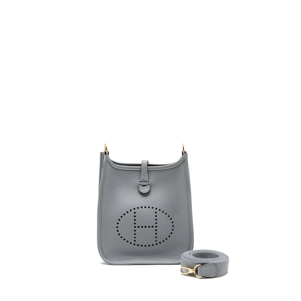Hermes Mini Evelyne clemence gris pantin LGHW stamp K