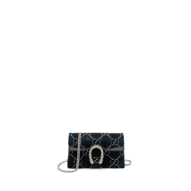 Gucci Dionysus Super Mini Bag Velvet Dark Blue SHW