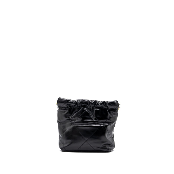 Chanel Mini 22 Bag Shiny Calfskin Black GHW(Microchip)