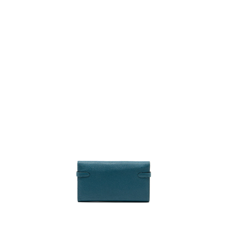 Hermes Kelly Long Wallet chèvre Mysore Vert Cypres GHW Stamp D