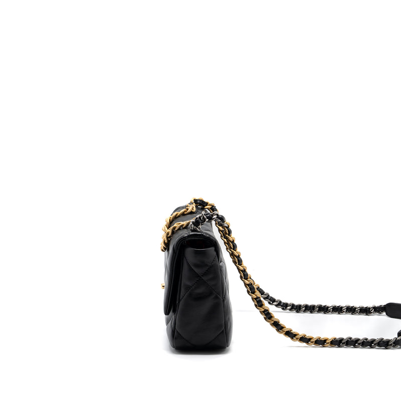 Chanel small 19 bag lambskin black multicolor hardware (microchip)