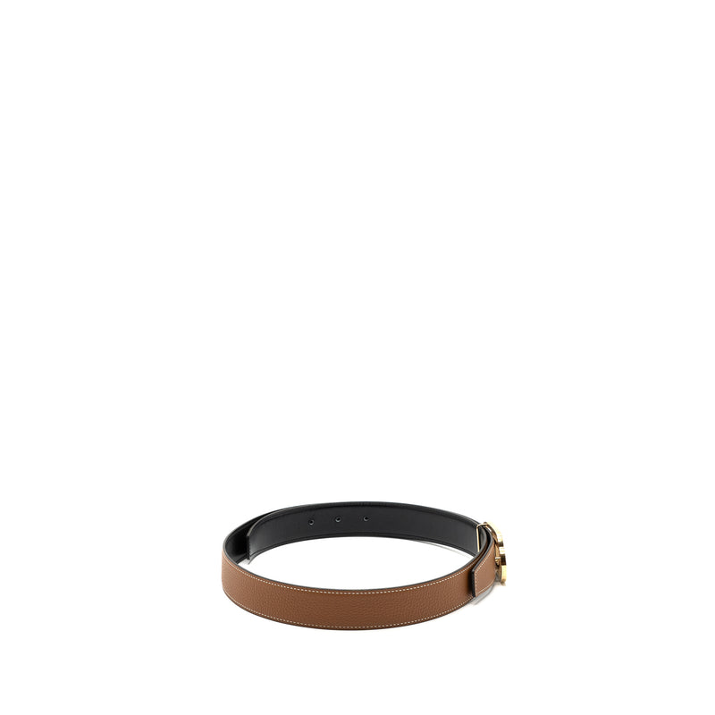 Hermes size 90 32mm double side belt with limited edition buckle gold / black GHW stamp Y