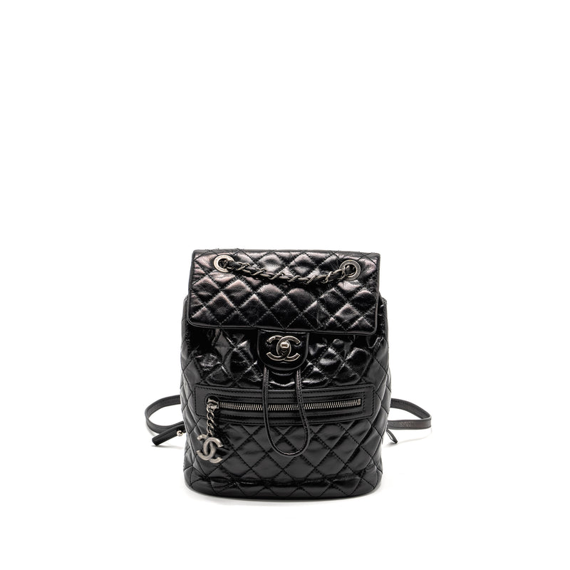 Chanel Mountain Backpack Quilted Calfskin Black Ruthenium Hardware