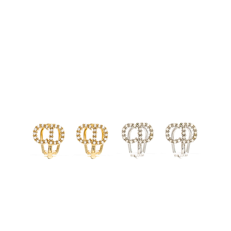 Dior Crystal CD Ear Clips Silver/Gold Tone (sell in a set)
