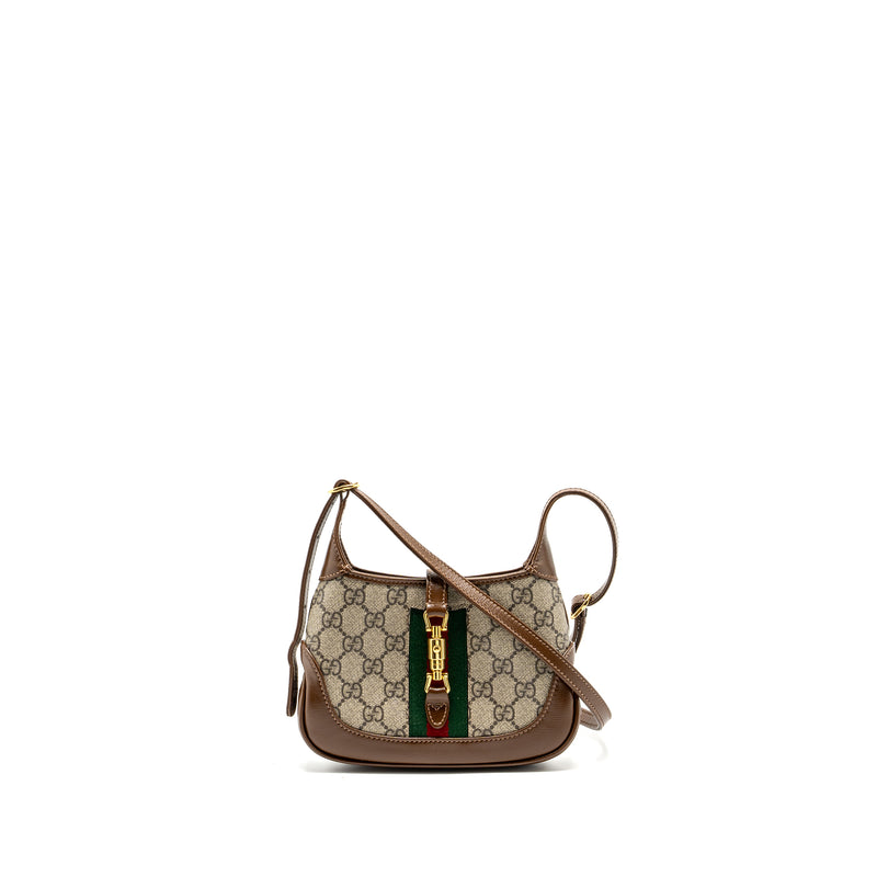 Gucci Jackie 1961 Mini Shoulder Bag GG Supreme Canvas/Calfskin Brown/Multicolour GHW