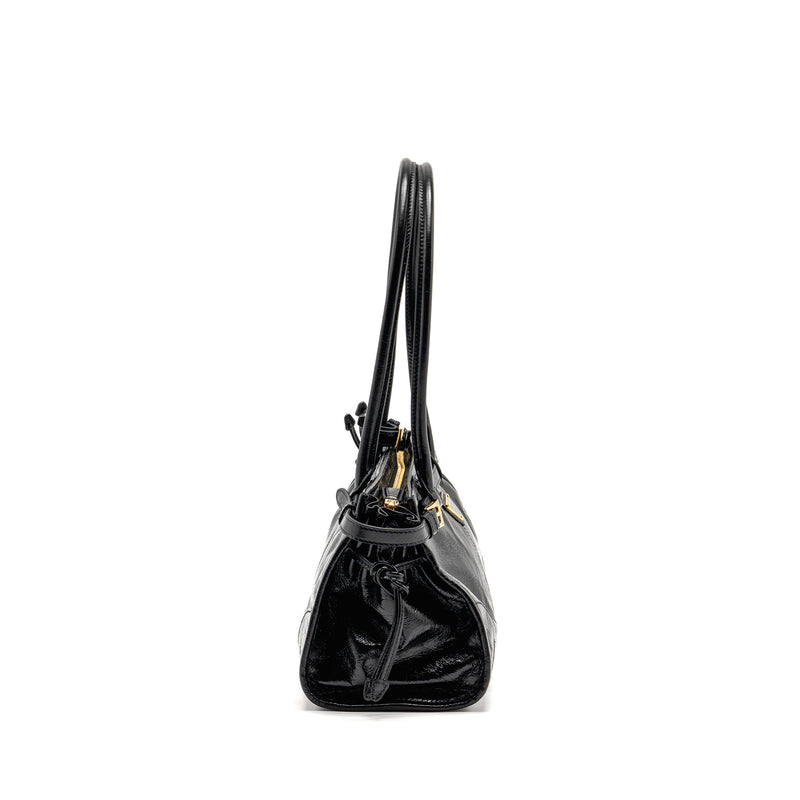 Prada Bonnie Medium Leather Handbag Calfskin black GHW