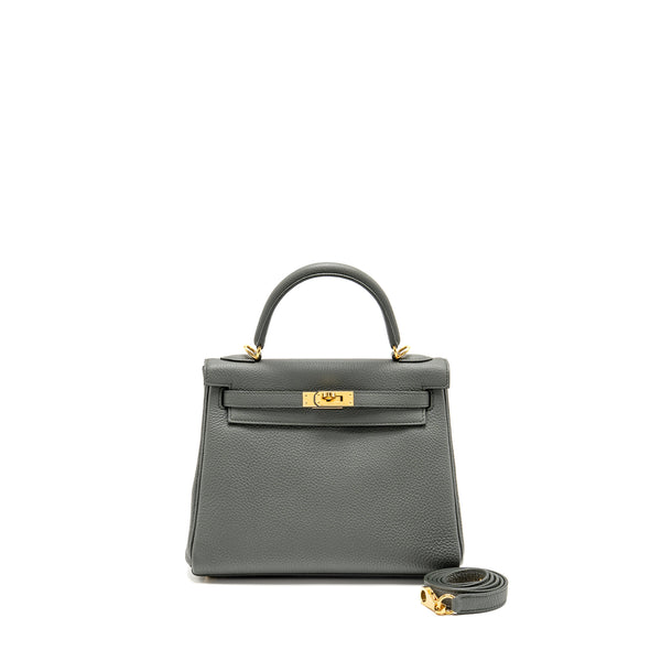 Hermes Kelly 25 Togo Vert Amande GHW Stamp U
