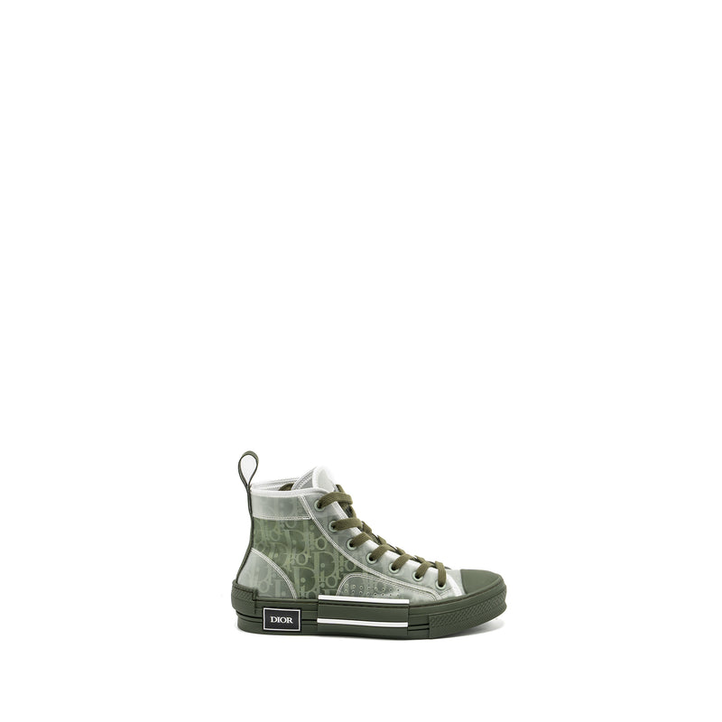 Dior Size 37 B23 Oblique High-Top Sneaker Olive/Oblique