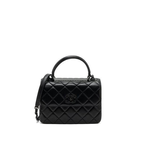 Chanel Small Trendy CC Flap Bag Lambskin So Black(microchip)