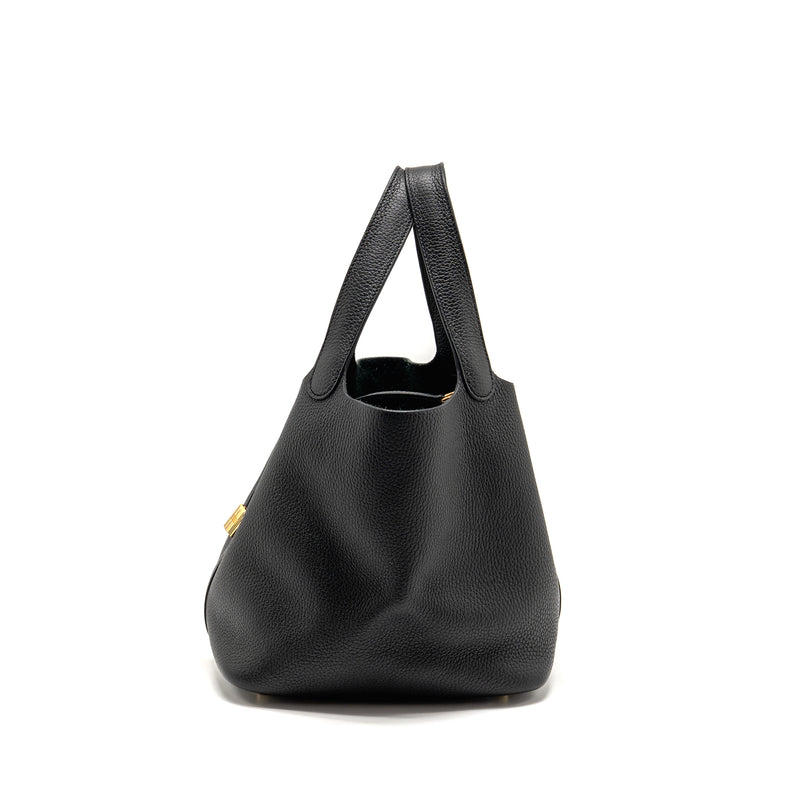 Hermes Picotin 22 Clemence Black GHW Stamp Z