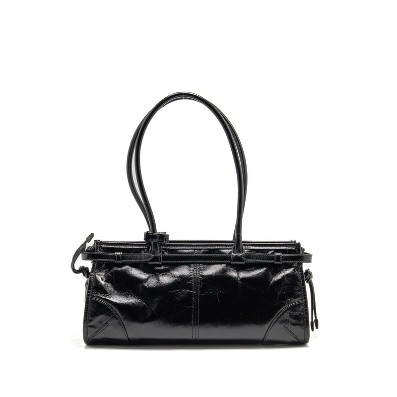 Prada Bonnie Medium Leather Handbag Calfskin black GHW