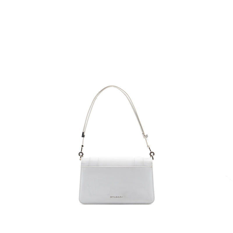 Bvlgari Serpenti Forever East-west Shoulder Bag Calfskin White SHW