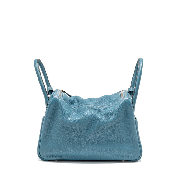 Hermes Lindy 30 Clemence Blue Jeans SHW Stamp Square O