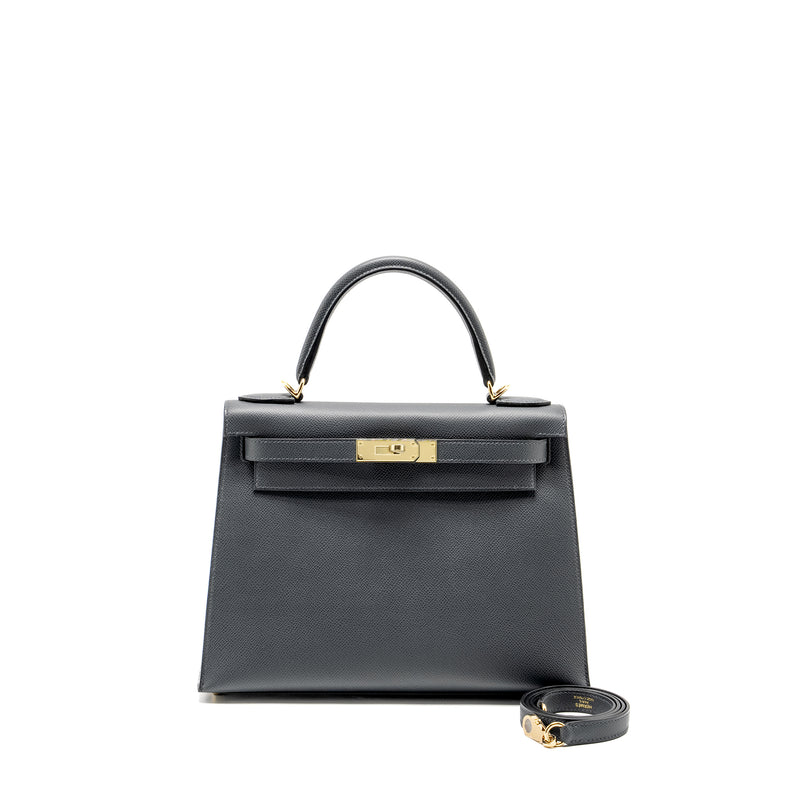 Hermes Kelly 28 epsom Gris Misty LGHW stamp W