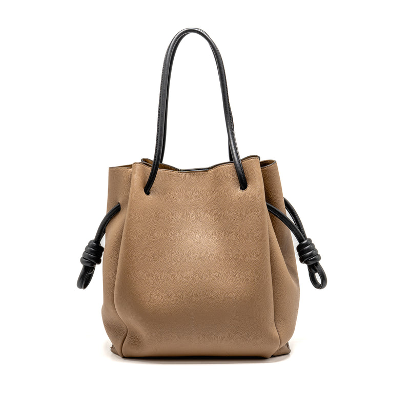 Loewe Flamenco Knot Tote Bag Grained Calfskin Brown/Black SHW
