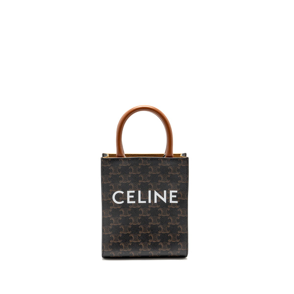 Celine Mini Vertical Cabas Triomphe Canvas GHW