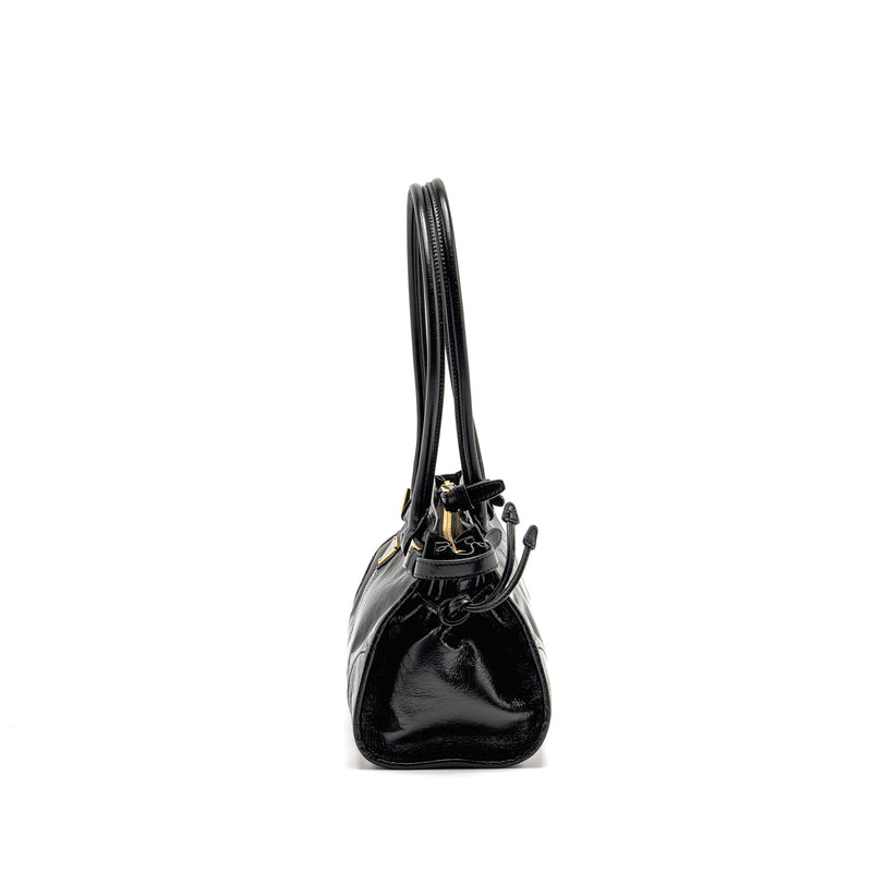 Prada Bonnie Medium Leather Handbag Calfskin black GHW