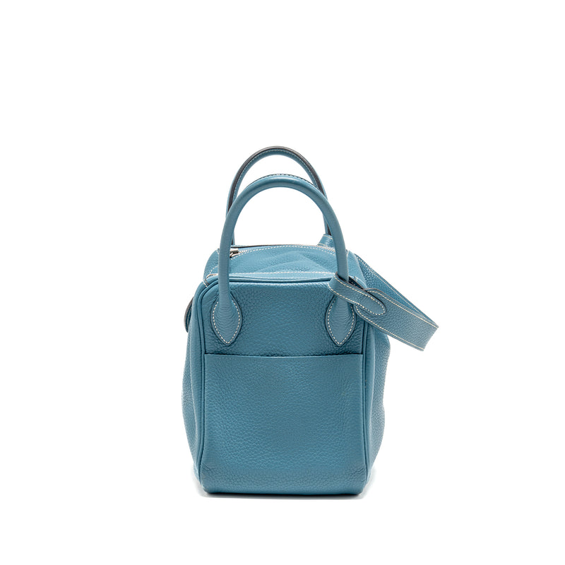 Hermes Lindy 30 Clemence Blue Jeans SHW Stamp Square O