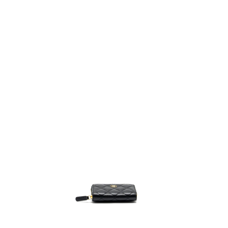 Chanel Zip Card holder caviar black GHW (microchip)