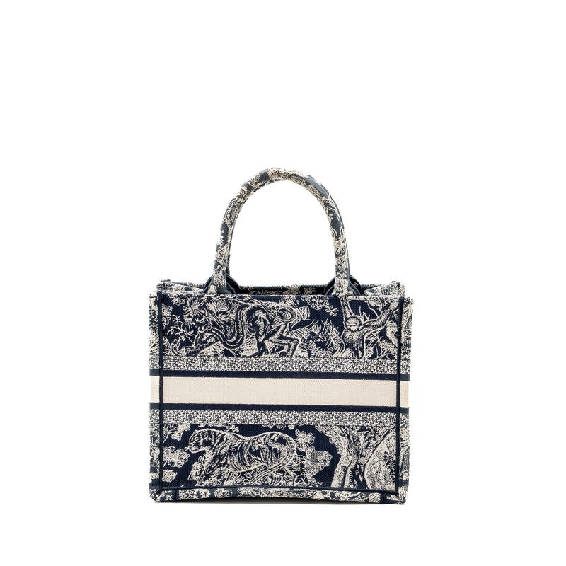 Dior Small Book Tote Blue Toile De Jouy Embroidery