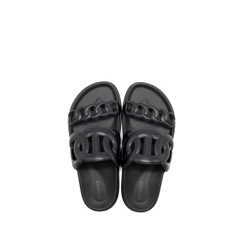 Hermes Size 37 Extra Sandals Black
