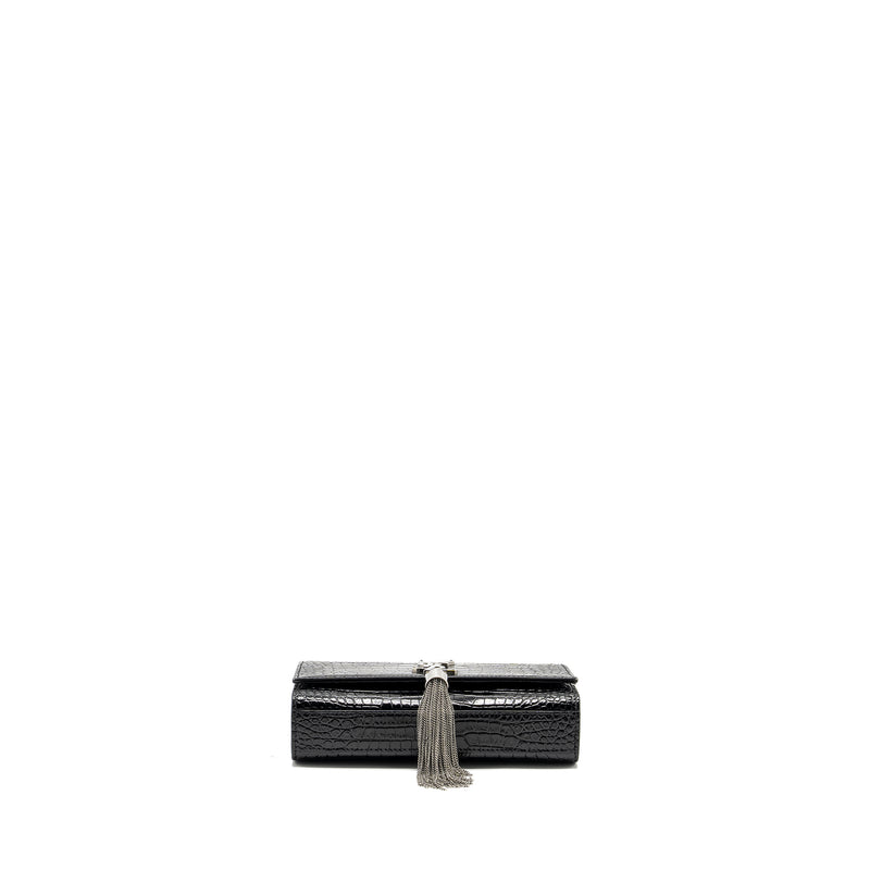 Saint Laurent /YSL Kate Small Chain Wallet With Tassel in Crocodile-Embossed Black SHW