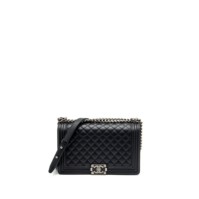 Chanel New Medium Boy Bag Smooth Calfskin Black Ruthenium Hardware