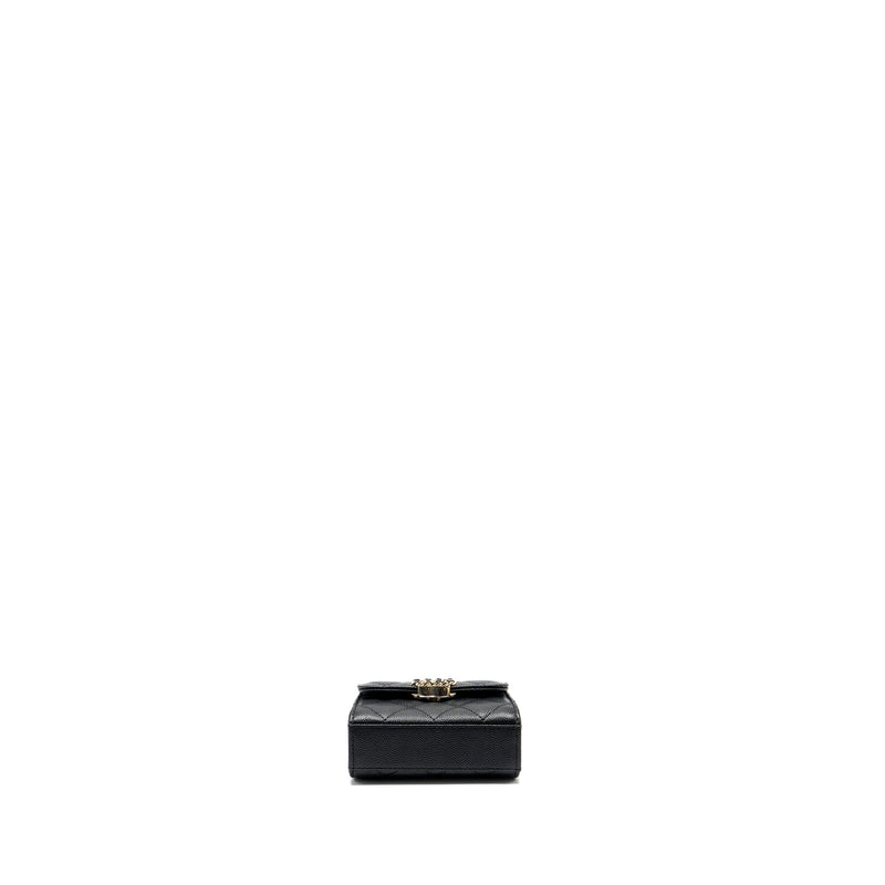 Chanel Mini Top Handle Flap Bag Caviar Black LGHW (Microchip)