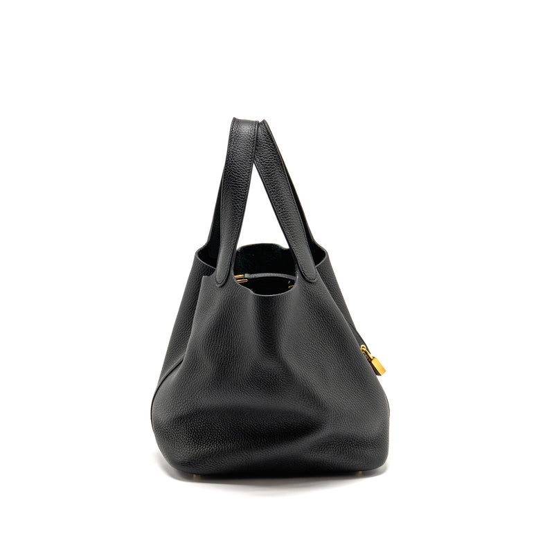 Hermes Picotin 22 Clemence Black GHW Stamp Z