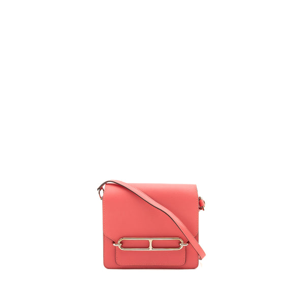 Hermes Mini Roulis evercolor rose azalee SHW stamp C