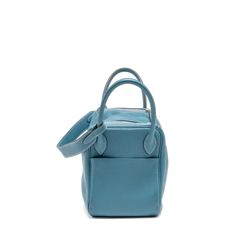 Hermes Lindy 30 Clemence Blue Jeans SHW Stamp Square O
