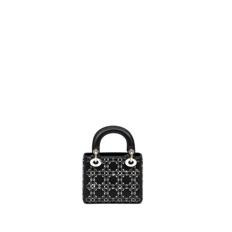 Dior Mini Lady Dior Satin Crystal Black SHW