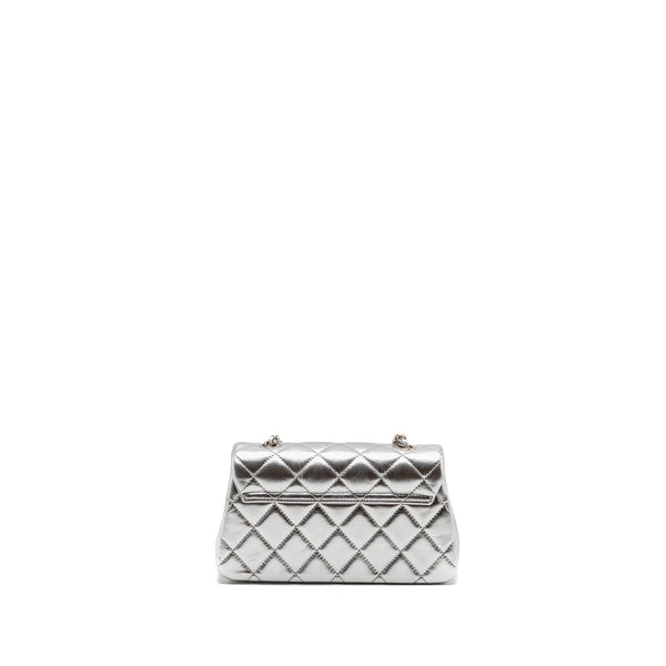 Chanel 25s O-phone Holder with Chain Calfskin Silver SHW(microchip)
