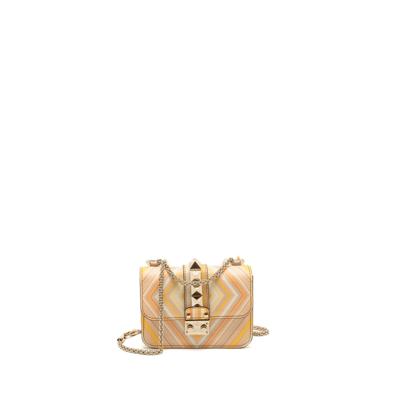 Valentino Mini Glam Lock Rockstud Flap Bag Leather Multicolour LGHW