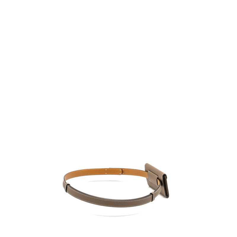 Hermes Kelly Pocket 18 Belt Epsom Etoupe SHW Stamp U