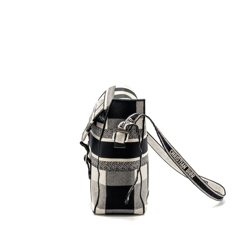 Dior Diorcamp Messenger Bag Canvas Black/White SHW