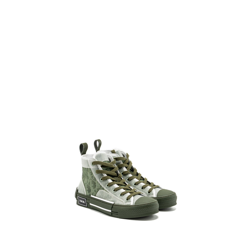 Dior Size 37 B23 Oblique High-Top Sneaker Olive/Oblique