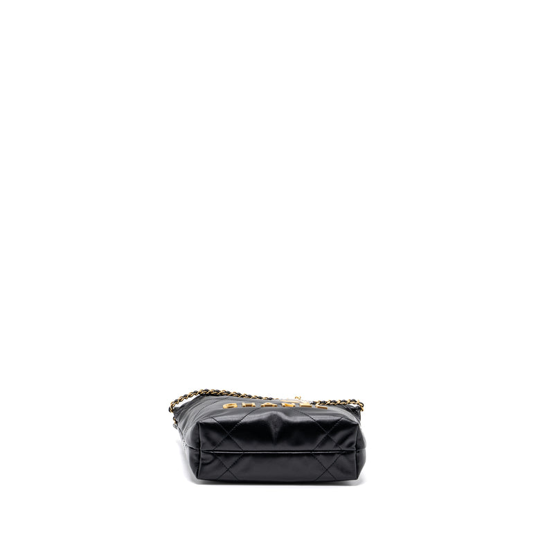 Chanel Mini 22 Bag Shiny Calfskin Black GHW (microchip)