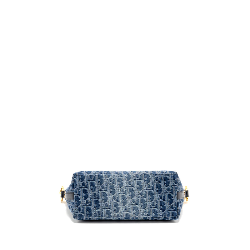 Dior DiorStar Oblique Hobo Bag Denim Blue GHW