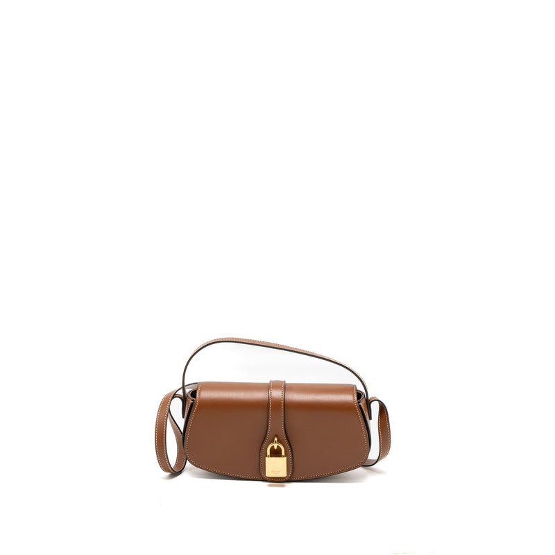 CLUTCH ON STRAP TABOU IN SMOOTH CALFSKIN - TAN