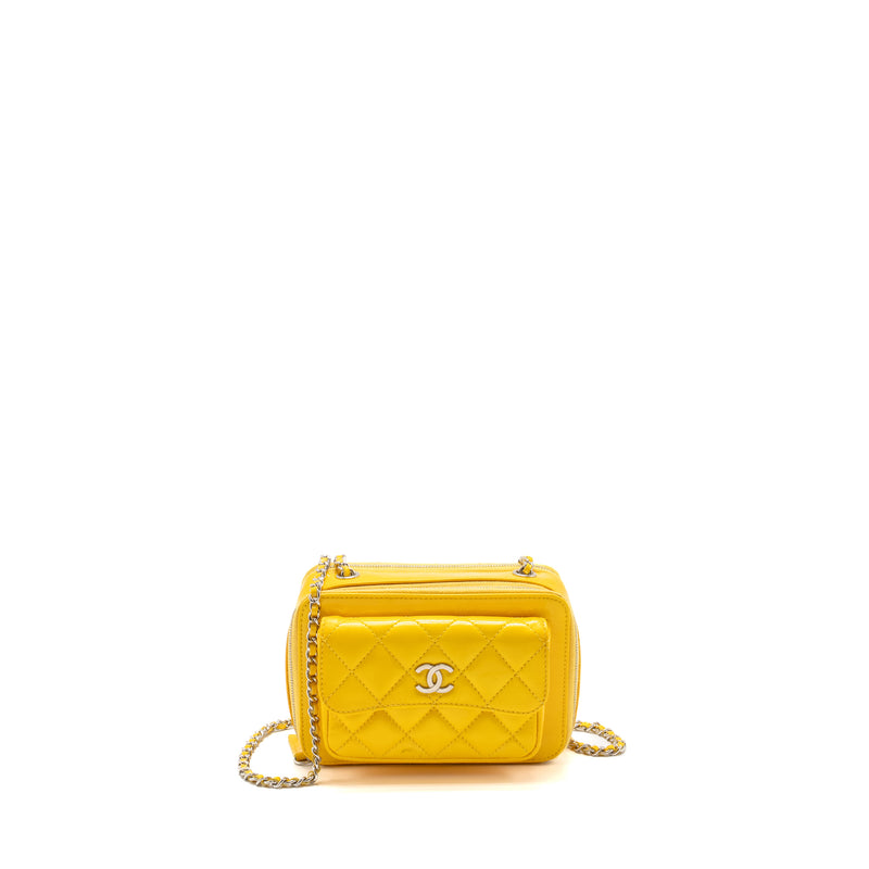 Chanel Pocket Box Camera Bag Patent Yellow SHW