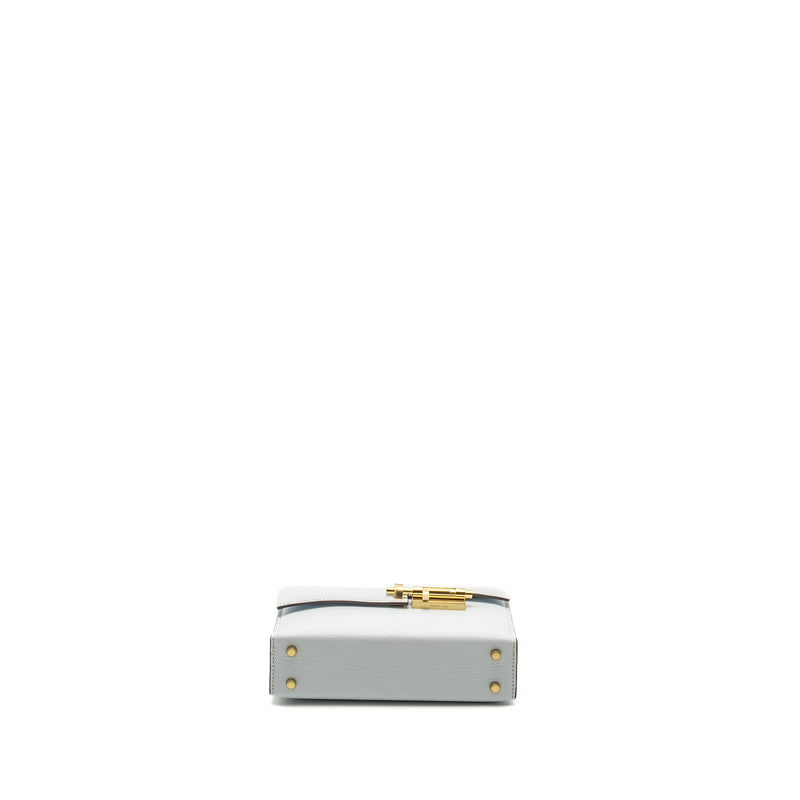 Hermes Mini Verrou Chevre Mysore Blue Brume GHW Stamp Y