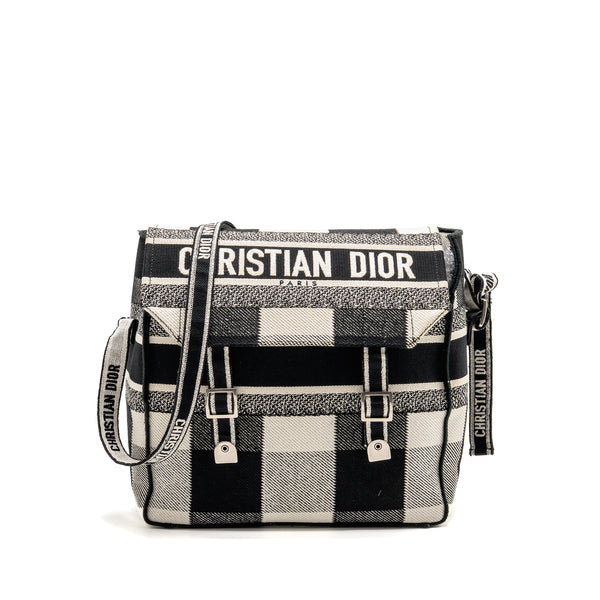 Dior Diorcamp Messenger Bag Canvas Black/White SHW
