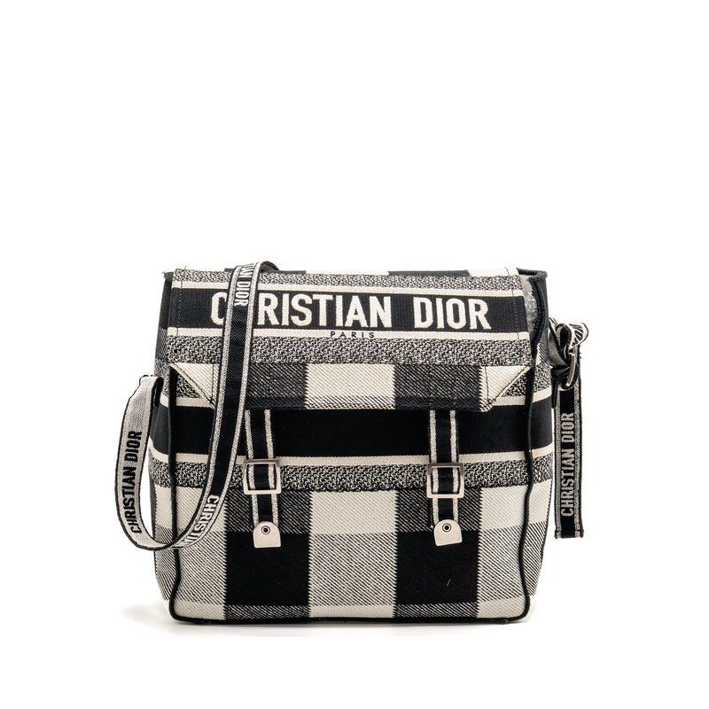 Dior Diorcamp Messenger Bag Canvas Black/White SHW