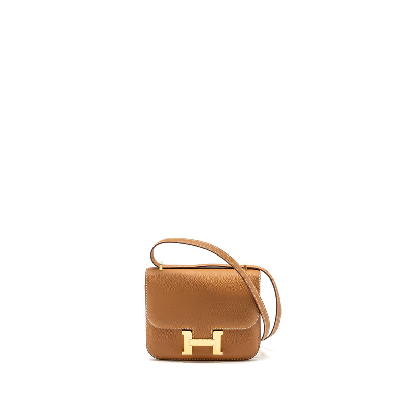 Hermes Mini Constance Epsom Gold GHW Stamp Z